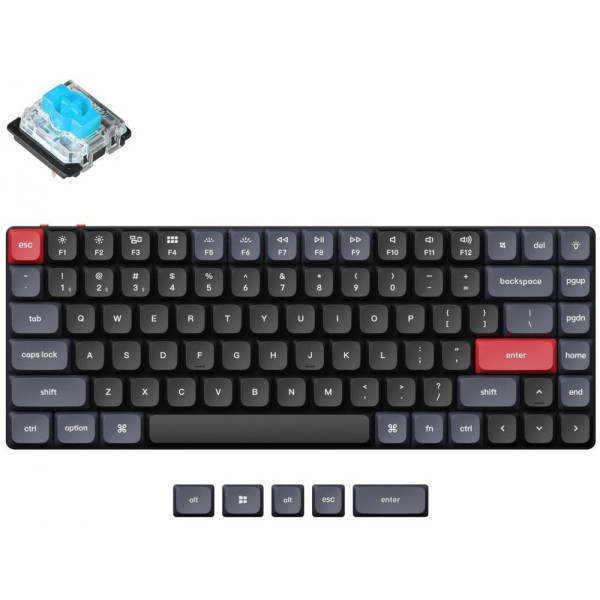 Клавиатура Keychron K3 PRO 84Key Gateron Blue BT/USB-A, Hot-swap EN/UKR RGB Black (K3PH2_KEYCHRON)