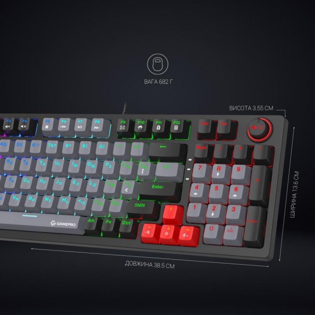 GamePro MK120 Red Switch USB Black (MK120R)