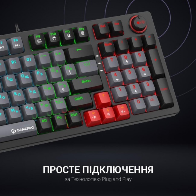 GamePro MK120 Red Switch USB Black (MK120R)