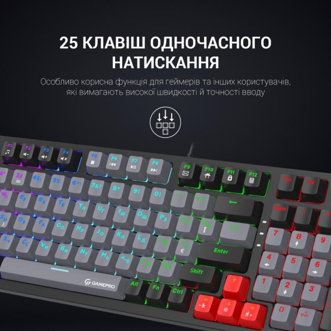 GamePro MK120 Red Switch USB Black (MK120R)