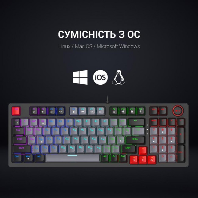 GamePro MK120 Red Switch USB Black (MK120R)