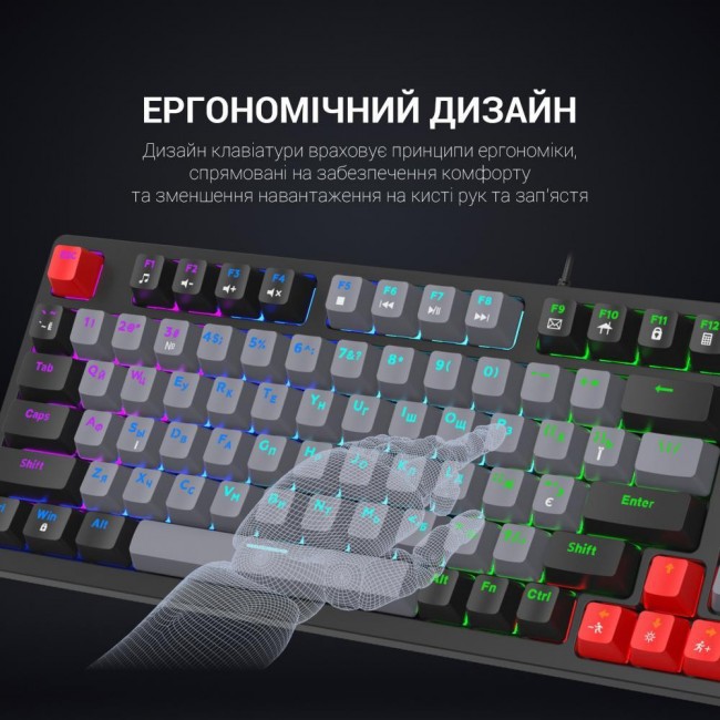 GamePro MK120 Red Switch USB Black (MK120R)