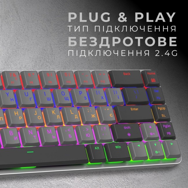 GamePro MK122R Red Switch Low Profile Dark Gray