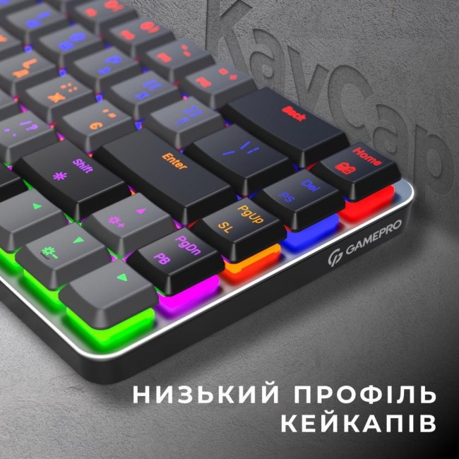 GamePro MK122R Red Switch Low Profile Dark Gray