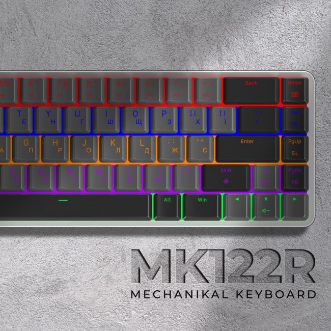 GamePro MK122R Red Switch Low Profile Dark Gray