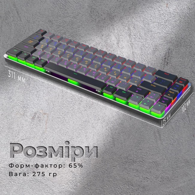 GamePro MK122R Red Switch Low Profile Dark Gray