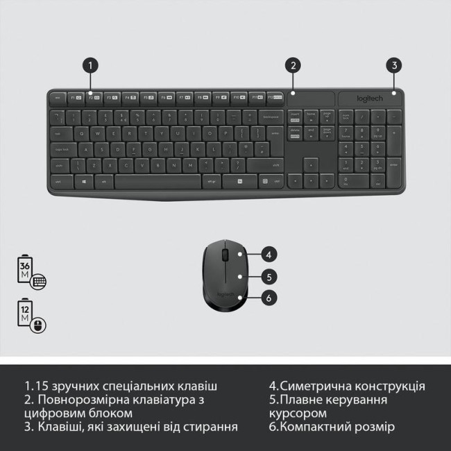 Клавиатура Logitech MK235 WL UA (920-007931)