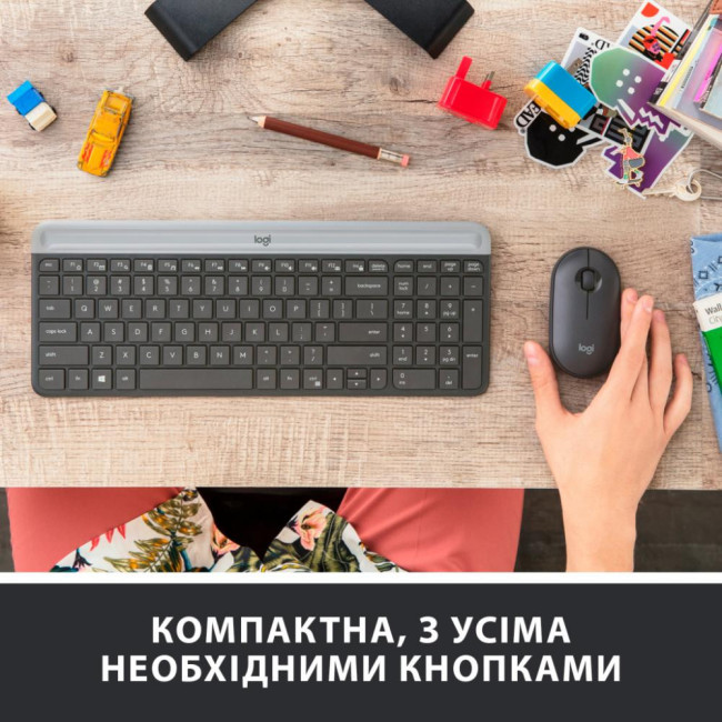 Клавиатура Logitech MK470 Wireless Slim Graphite UA (920-009204)