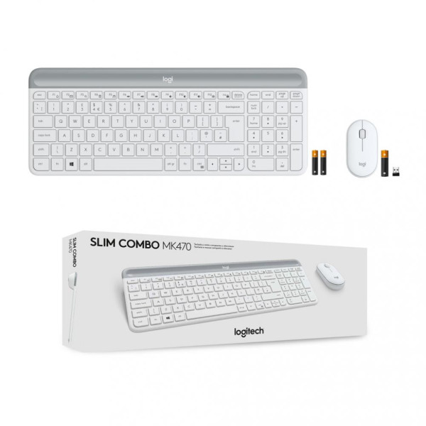 Комплект (клавиатура + мышь) Logitech MK470 Wireless Slim Off-White UA (920-009205)
