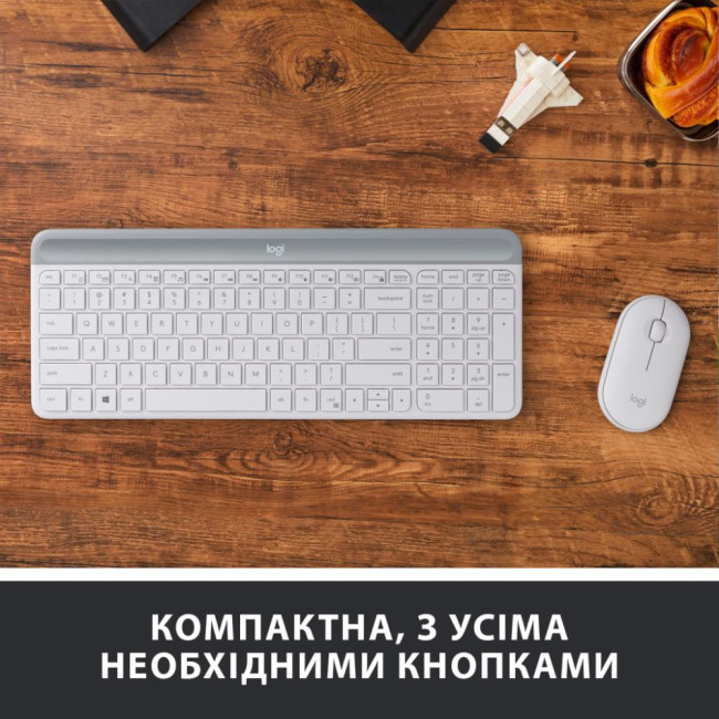 Клавиатура Logitech MK470 Wireless Slim Off-White UA (920-009205)