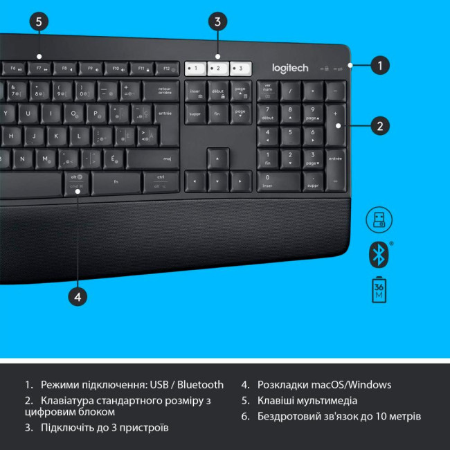 Клавиатура Logitech MK850 Performance UA (920-008226)