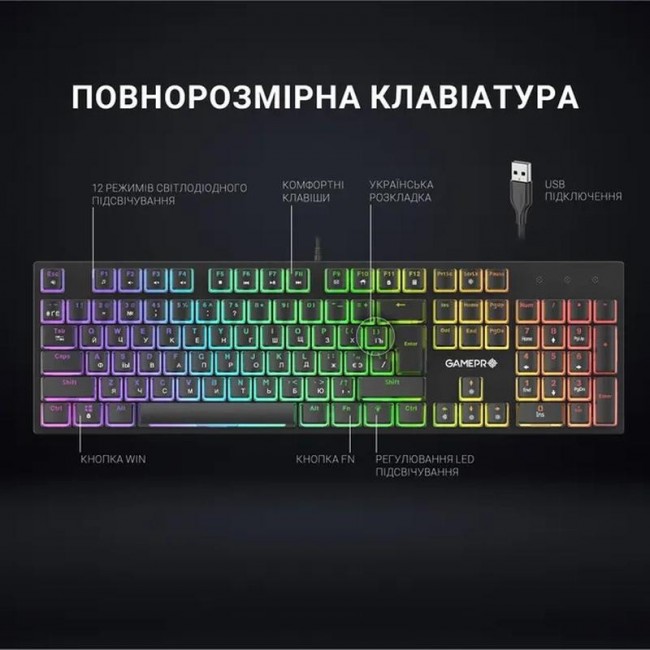 GamePro MK85B Blue Switch RGB USB Black (MK85B)