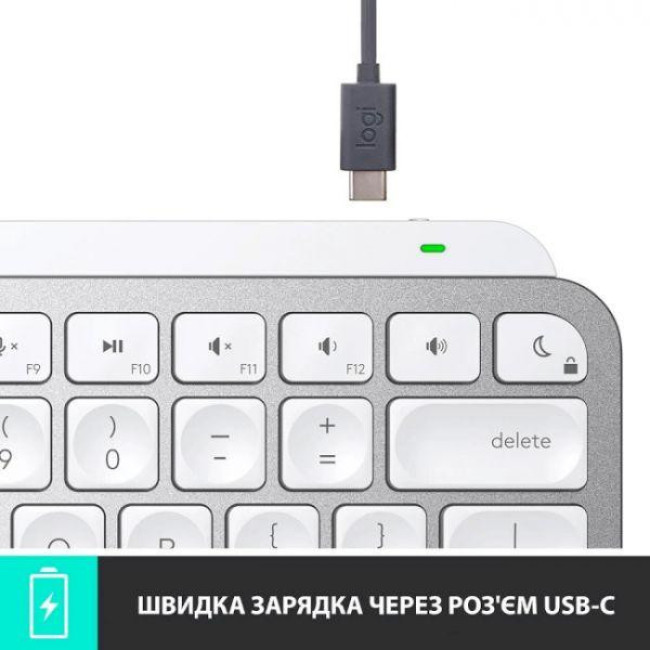 Клавиатура Logitech MX Keys Mini For Mac Wireless Illuminated Pale Grey (920-010526)