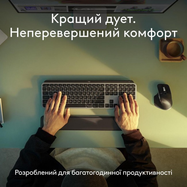 Беспроводная клавиатура и мышь Logitech MX Keys S Combo for Mac Space Gray (920-012845)