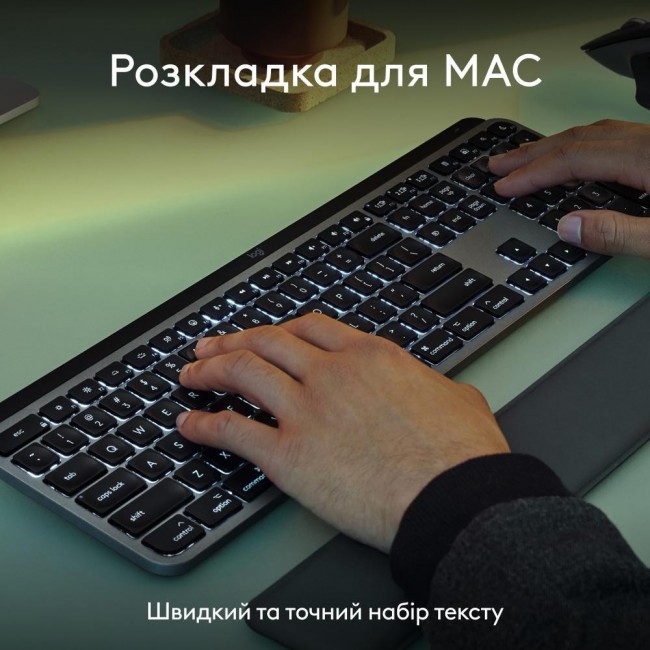 Беспроводная клавиатура и мышь Logitech MX Keys S Combo for Mac Space Gray (920-012845)
