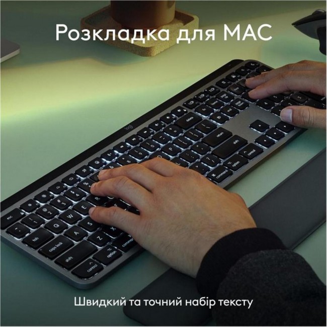 Клавиатура Logitech MX Keys S for Mac Space Gray (920-011637)