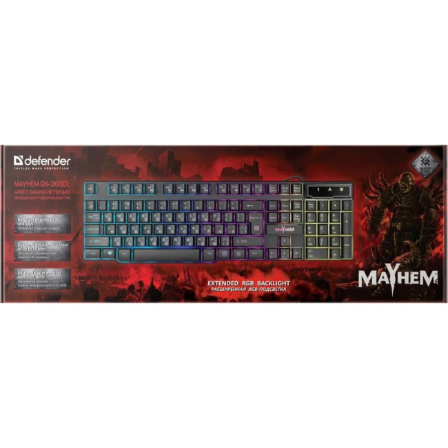 Defender Mayhem GK-360DL UA RGB,19 Anti-Ghost (45362)