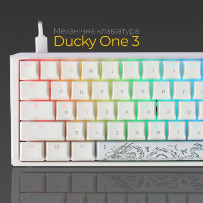 Ducky One 3 SF Cherry MX Red RGB UA USB White (DKON2167ST-RUAPXPWWWSC1)