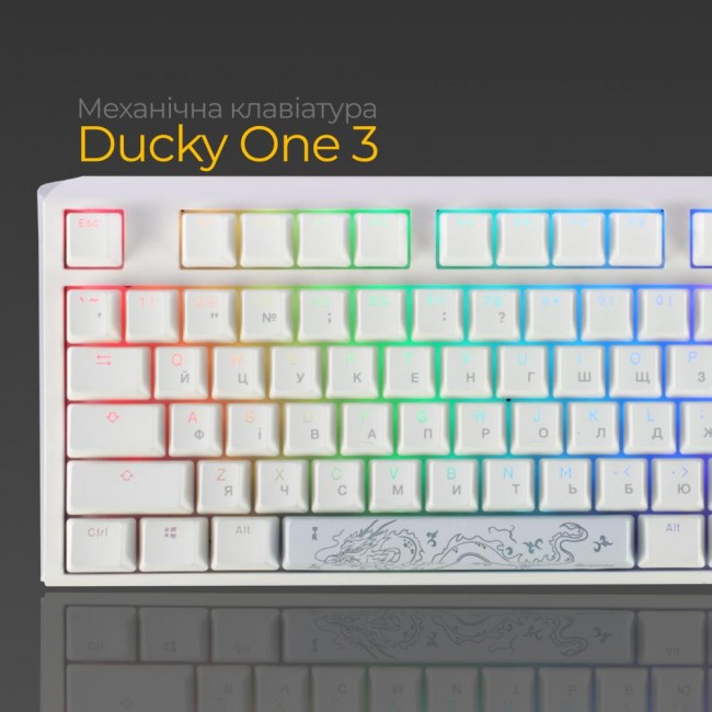 Ducky One 3 TKL Cherry MX Speed Silver RGB UA USB White (DKON2187ST-PUAPXPWWWSC1)