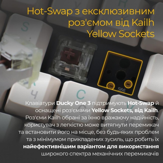 Ducky One 3 TKL Cherry MX Speed Silver UA USB Cream (DKON2187-PUAPXМAEGGC1)