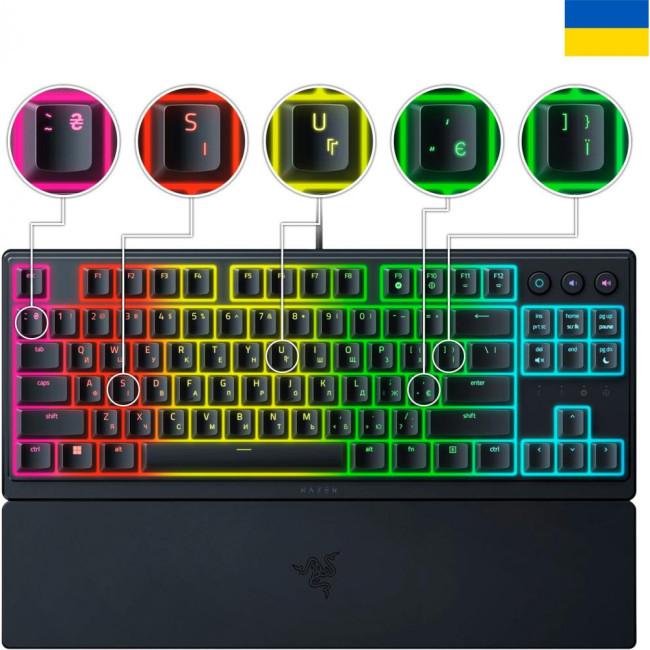 Клавиатура Razer Ornata V3 TKL RGB 84key Mecha-Membrane Switch UKR (RZ03-04881800-R371)
