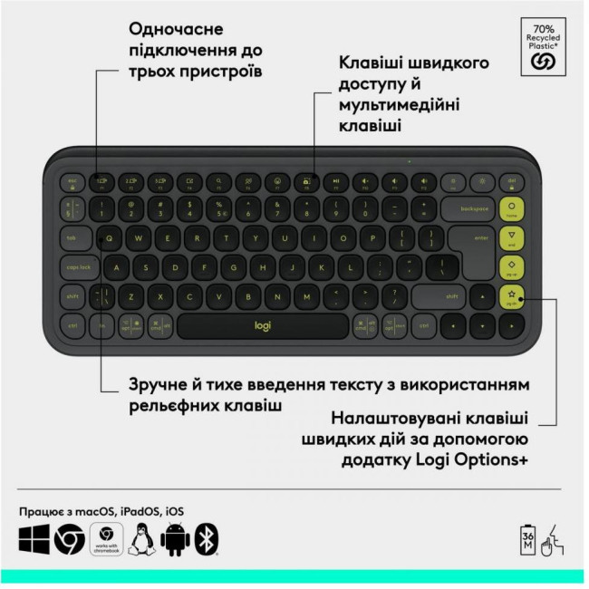 Logitech POP Icon Keys Graphite (920-013157)