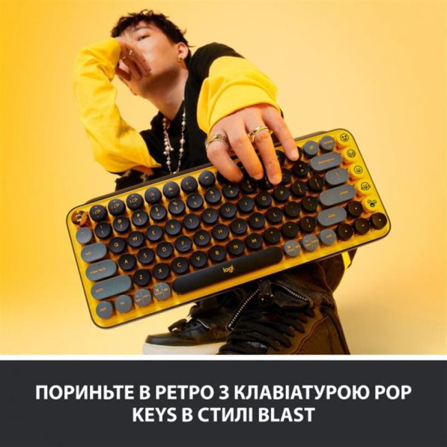 Клавіатура Logitech POP Keys Wireless Mechanical Keyboard UA Blast Yellow (920-010735)