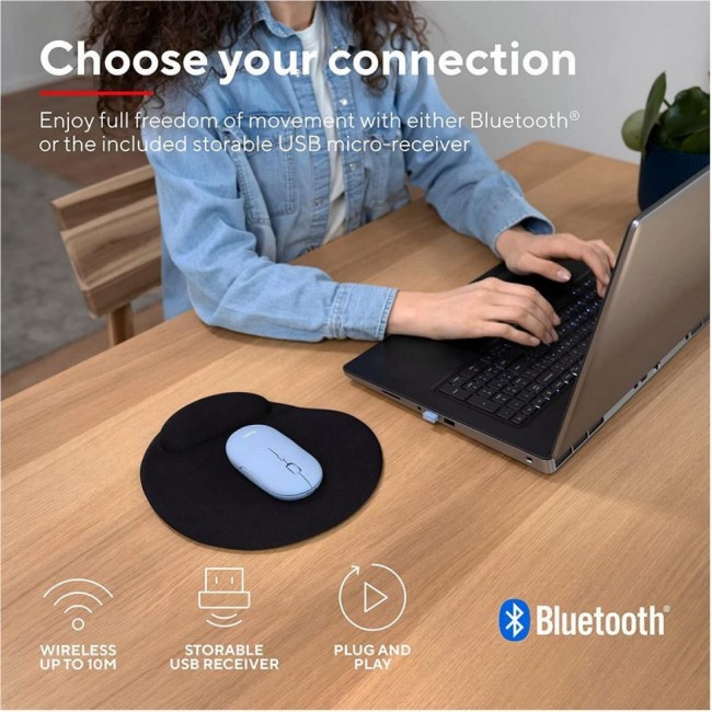 Trust Puck Rechargeable Ultra-Thin BT WL Silent Blue (24126)
