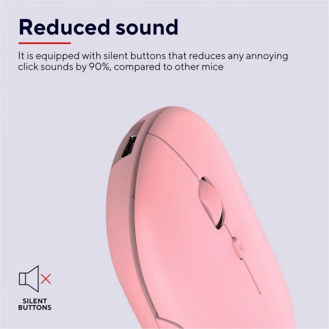 Trust Puck Rechargeable Ultra-Thin BT WL Silent Pink (24125)