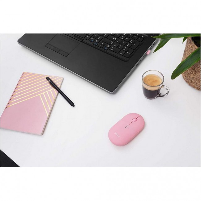 Trust Puck Rechargeable Ultra-Thin BT WL Silent Pink (24125)