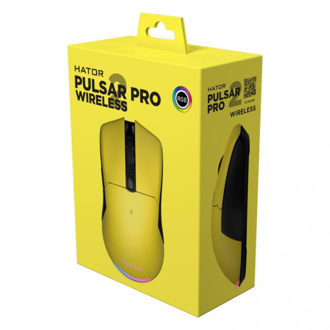 Мышь HATOR Pulsar 2 Pro Wireless Yellow (HTM-532)