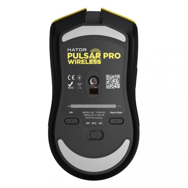 Мышь HATOR Pulsar 2 Pro Wireless Yellow (HTM-532)