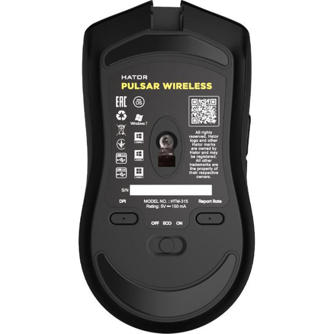 Мышь HATOR Pulsar Wireless Black (HTM-315)