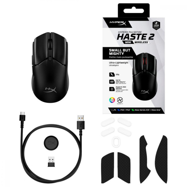 Мышь HyperX Pulsefire Haste 2 Mini Wireless black (7D388AA)
