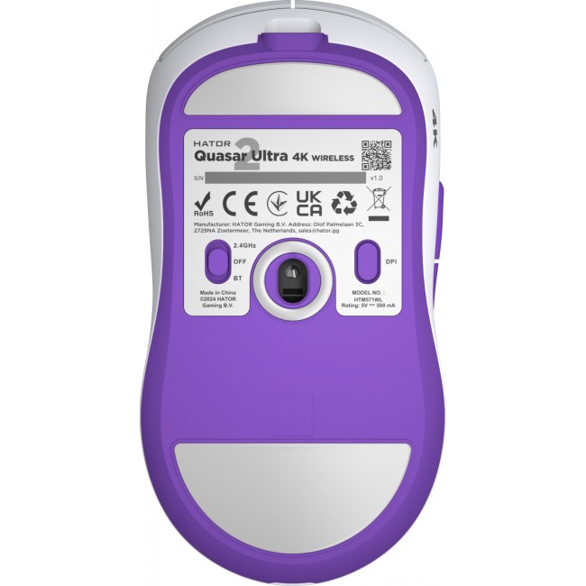 Компьютерная мышь HATOR Quasar 2 Ultra 4K Wireless White/Lilac (HTM571WL)