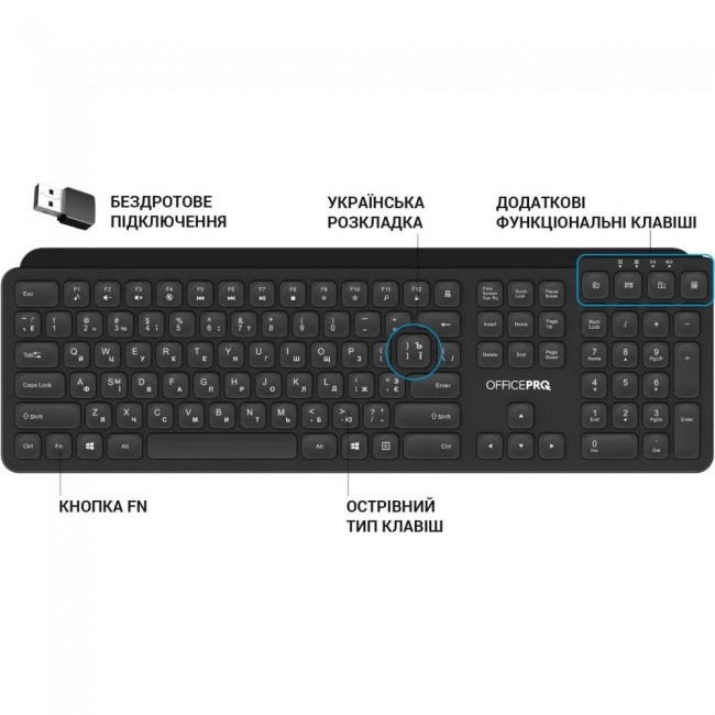OfficePro SK680 Wireless Black