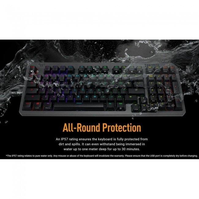 Клавиатура ASUS TUF Gaming K3 Gen II Optical-Mech Switch Black (90MP0390-BKMA00)