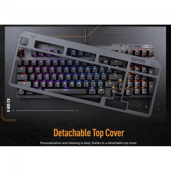 Клавиатура ASUS TUF Gaming K3 Gen II Optical-Mech Switch Black (90MP0390-BKMA00)
