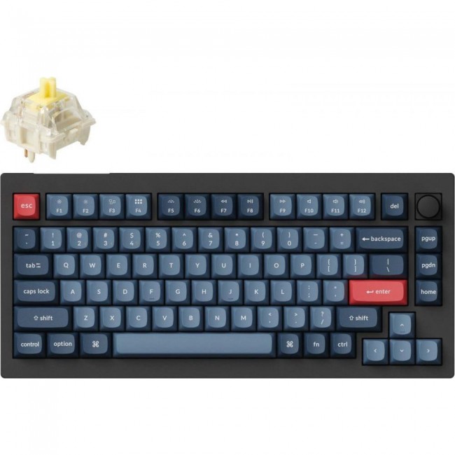 Keychron V1 Max 84 Key RGB Hot-Swap Gateron Jupiter Banana Knob Carbon Black (V1MD4_KEYCHRON)