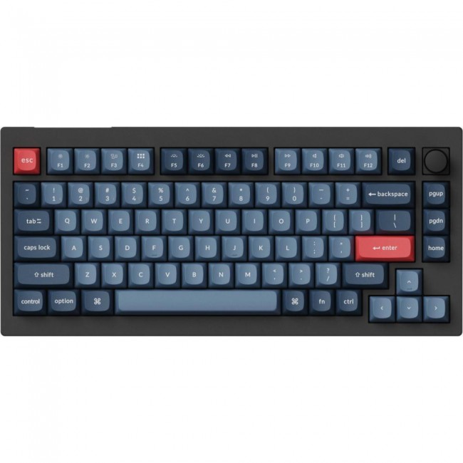 Keychron V1 Max 84 Key RGB Hot-Swap Gateron Jupiter Red Knob Carbon Black (V1MD1_KEYCHRON)