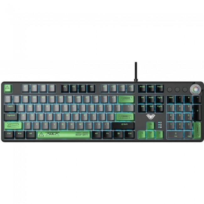 AULA Wind F2088 Pro Mechanical Black/Gray + 9 Green keys KRGD Blue USB EN/UA (6948391234892)