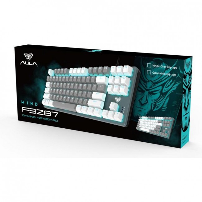AULA Wind F3287 Mechanical Grey/White KRGD Blue USB EN/UA (6948391240954)
