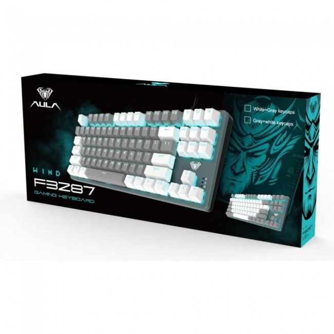 AULA Wind F3287 Mechanical White/Grey KRGD Blue USB EN/UA (6948391240688)
