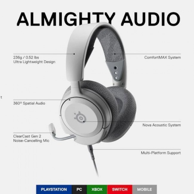 SteelSeries Arctis Nova 1P White (61612)
