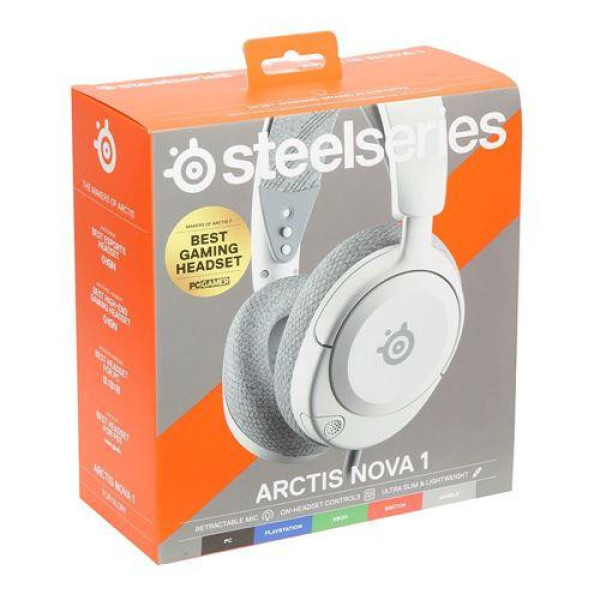 Наушники с микрофоном SteelSeries Arctis Nova 1 White (61607)