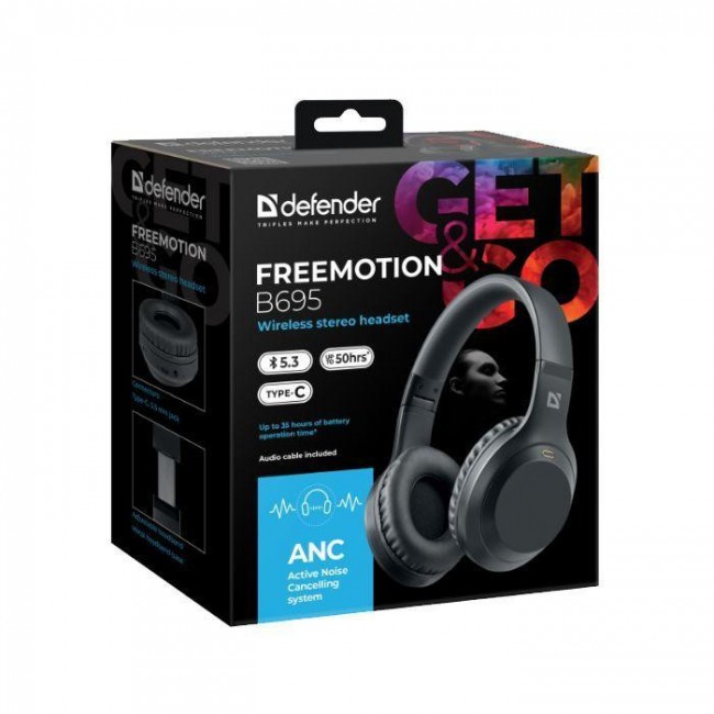 Defender FreeMotion B695 Bluetooth ANC Black (63695)