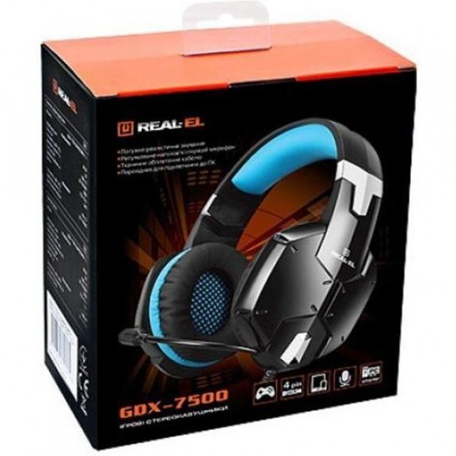 REAL-EL GDX-7500 Black-Blue (EL124100015)