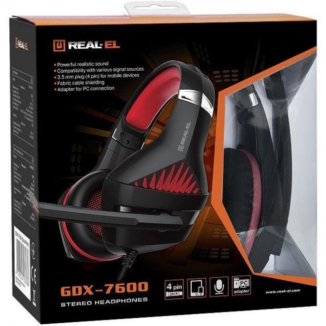 REAL-EL GDX-7600 Black-Red (EL124100028)