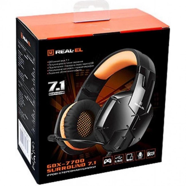 REAL-EL GDX-7700 Surround 7.1 Black-orange (EL124100016)