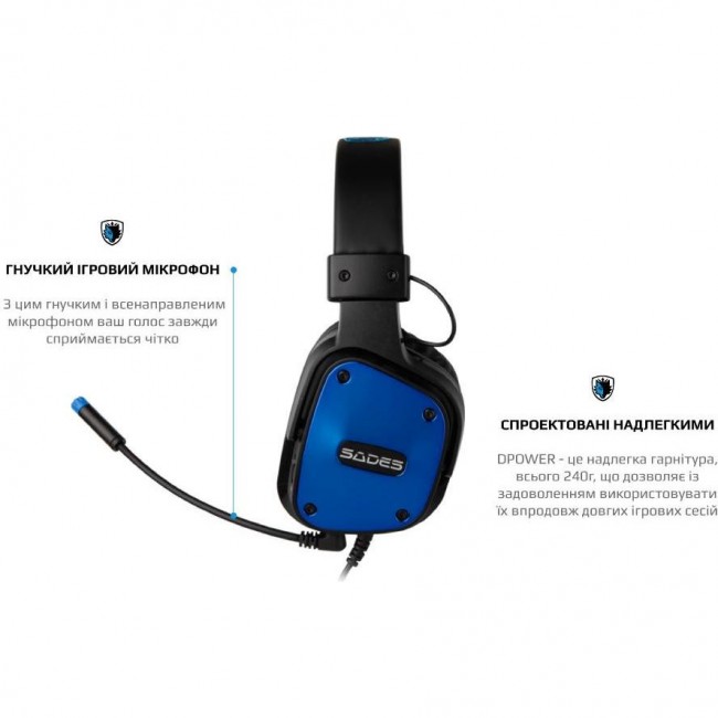 Sades SA-722 Dpower Black/Blue (SA722-B-BL)